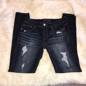 Express Mid-Rise Distressed Legging - Dark